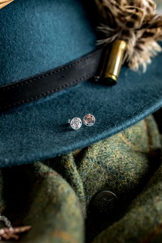 Exclusive Sterling Silver 20 Bore Shotgun Cartridge Stud Earrings