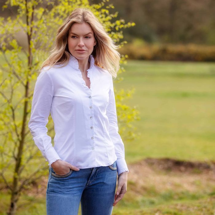 Chloe White Ruffle Shirt