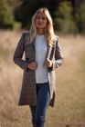 Annabella Racing Coat, Navy Fedora Hat & Deluxe Feather Hat Pin