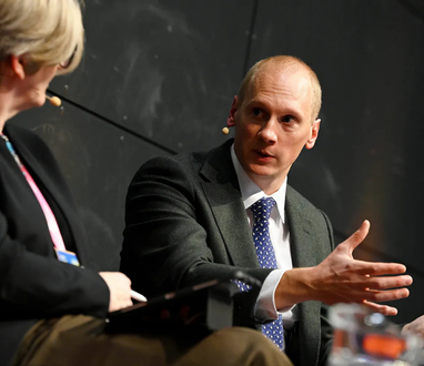 Dr Jonathan Dewsbury speaking at Education Estates®, representing Government and Local Authority delegates at the event