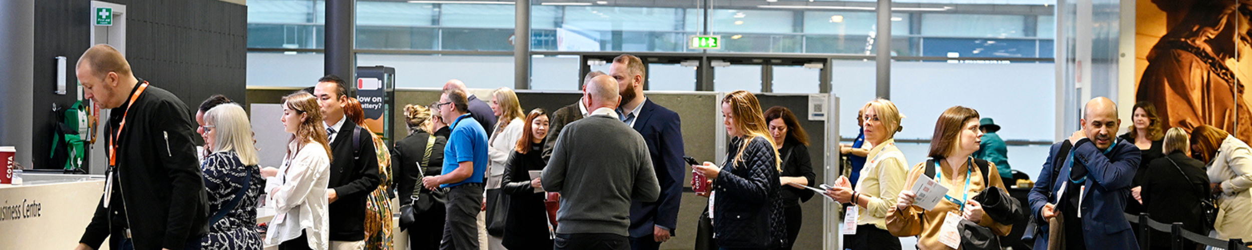 Attendees in the queue at Education Estates®