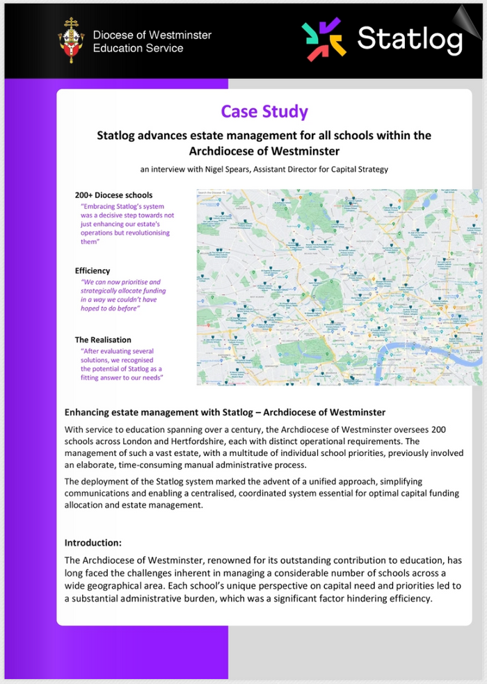 Statlog Advances Estate Management for All Schools Within the Archdiocese of Westminster