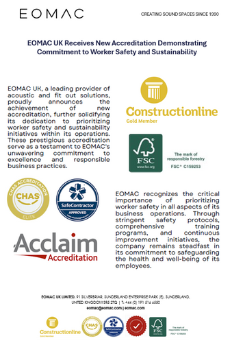 EOMAC UK Receives New Accreditation Demonstrating Commitment to Worker Safety and Sustainability