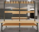 Island Bench Unit with Peg Rail & Backrest