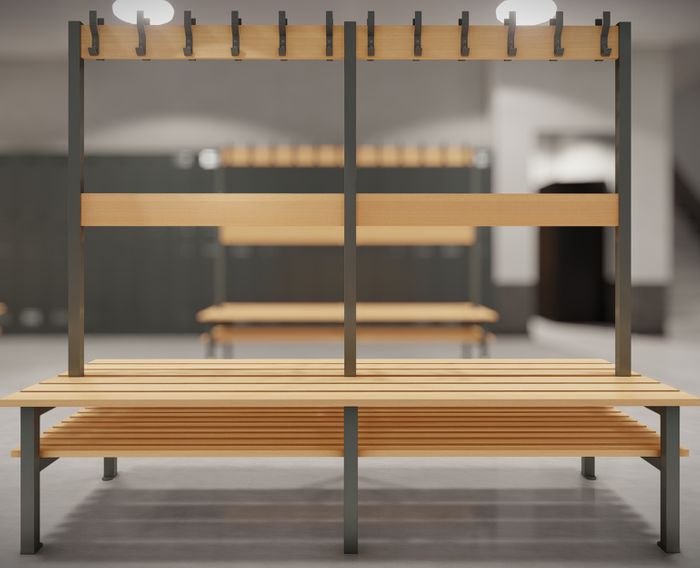 Island Bench Unit with Peg Rail & Backrest