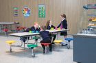Rectangular Mobile Folding Table with 8 Seats
