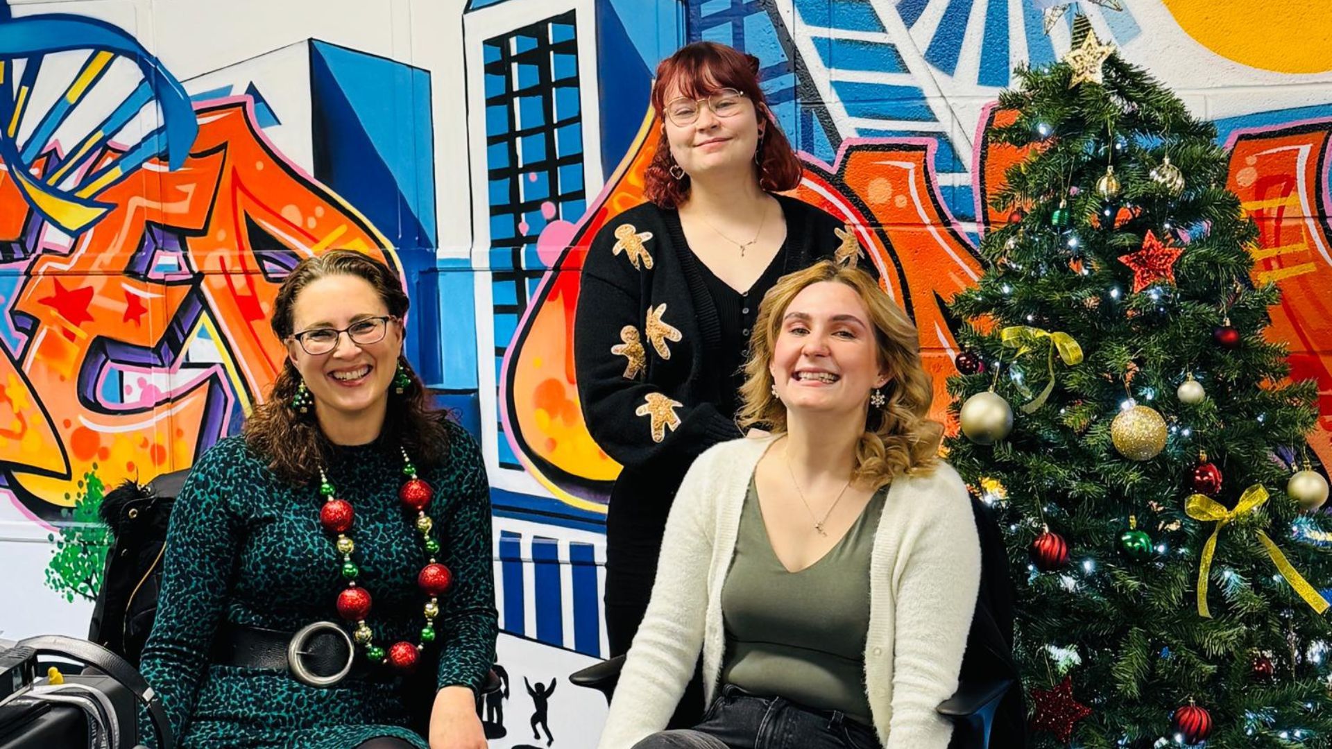 Part of the Marketing team at Christmas party 2024