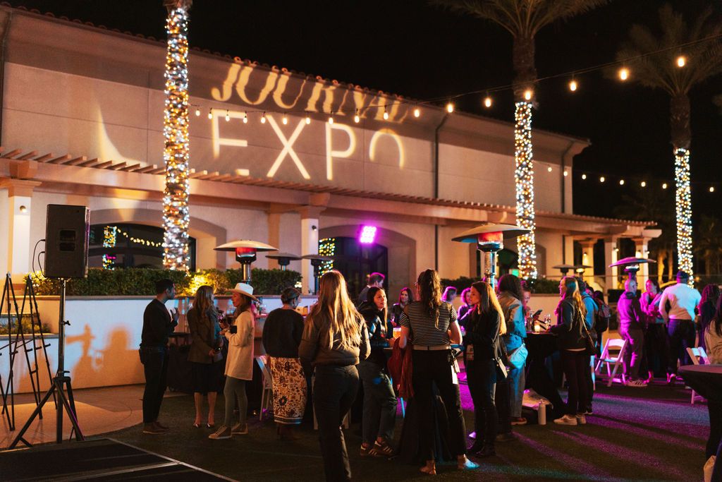 Networking Drinks outside at The Pilates Journal Expo