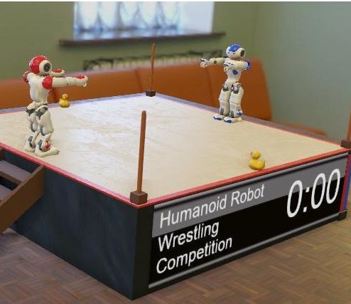 Simulated Humanoid Robot Wrestling Competition