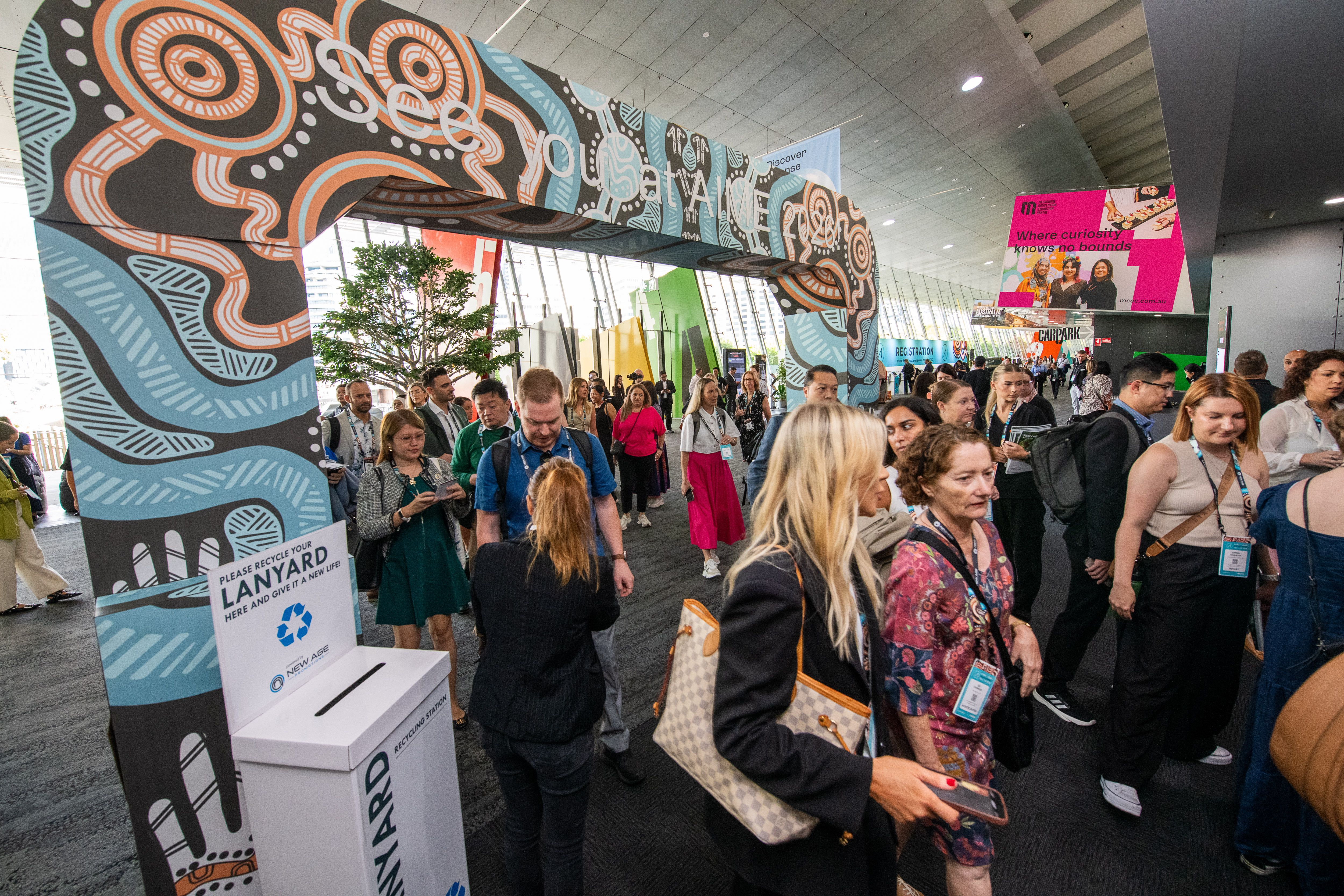 Sustainable entrance feature at AIME