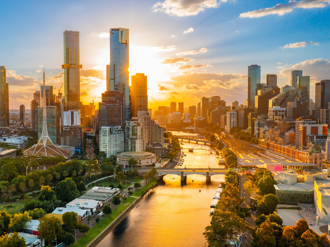 Ariel Image of Melbourne CBD