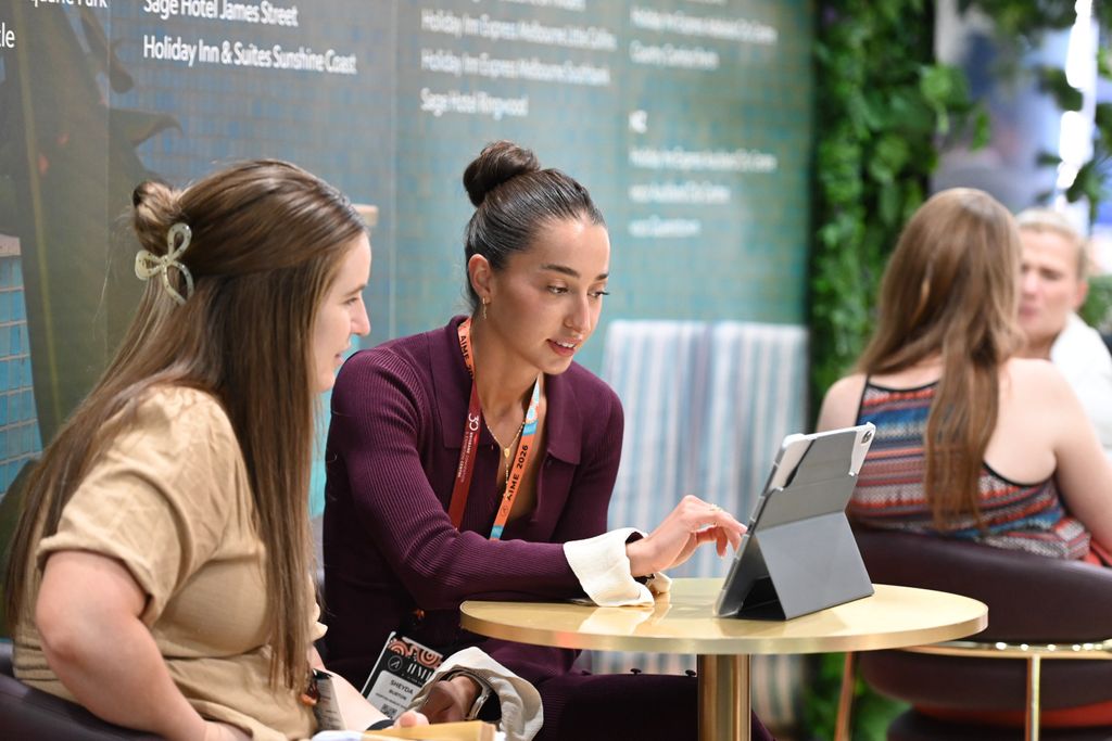 Exhibitors and buyers meeting at AIME