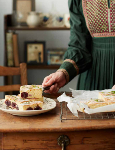 Irina Georgescu’s cherry and basil sour cream cake