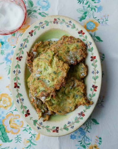 Irina Georgescu’s Courgette fritters with caster sugar topping