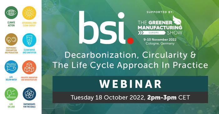 Complementary Webinar: Decarbonisation, Circularity & the Life Cycle Approach in Practice