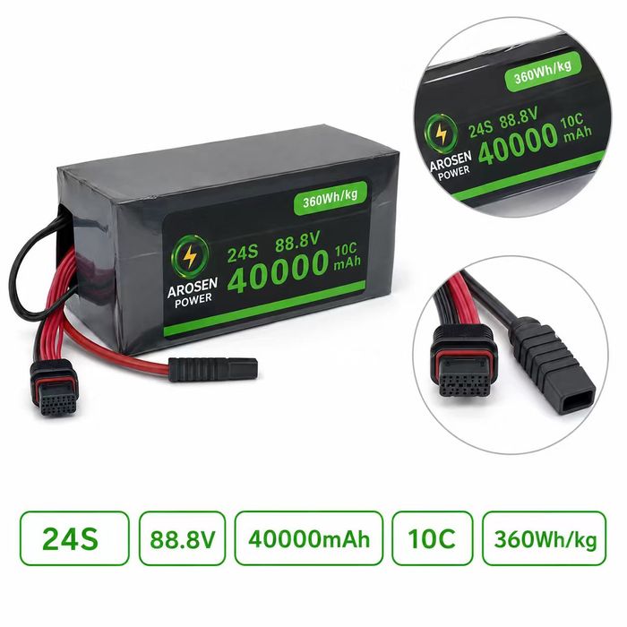 24S,88.8V,40000mah, 10C,360Wh/kg
