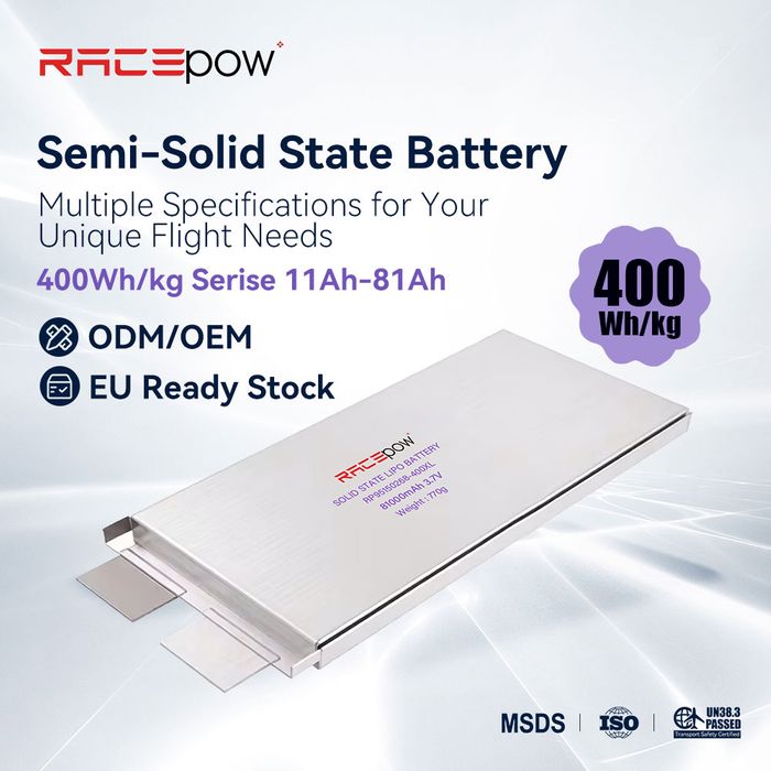 Racepow Solid state battery cell 500Wh/kg 470Wh/kg  420Wh/kg 420wh/kg