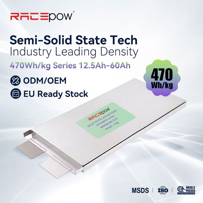 Racepow Solid state battery cell 500Wh/kg 470Wh/kg  420Wh/kg 420wh/kg