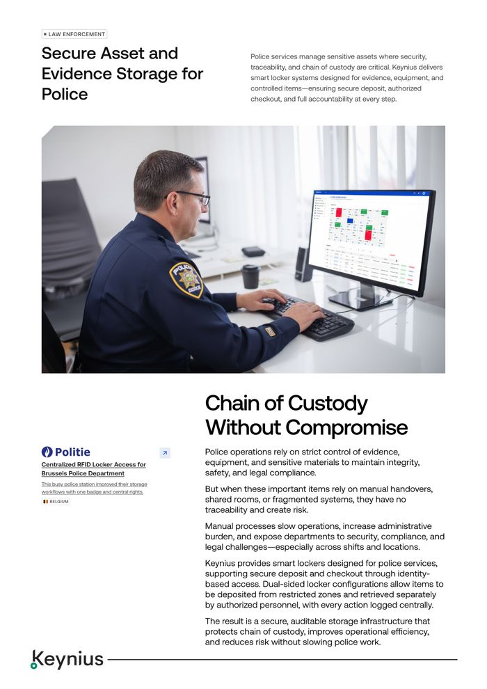 Keynius Smart Lockers for Law Enforcement