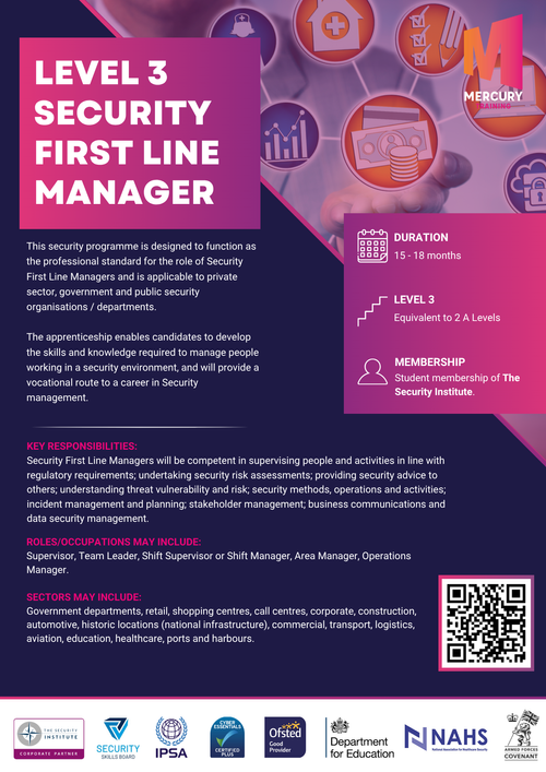 Level 3 Security First Line Manager