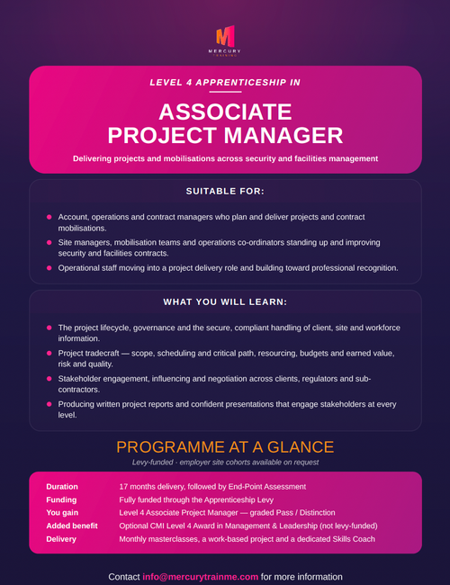 Level 4 Associate Project Manager