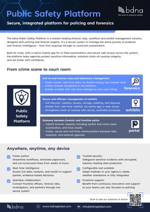 Bdna Public Safety Platform
