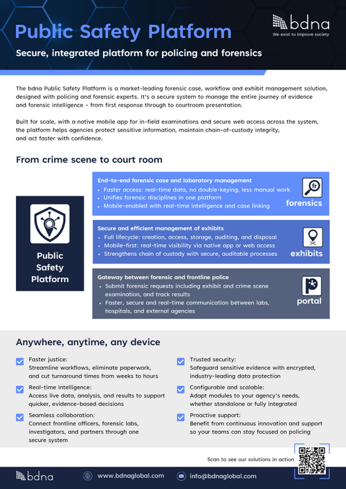 Bdna Public Safety Platform