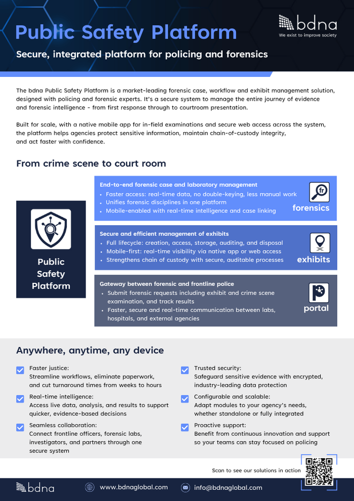 Bdna Public Safety Platform