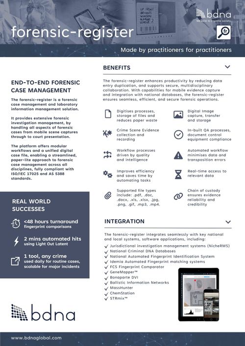 bdna forensic-register