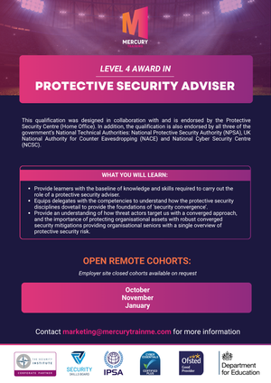 Level 4 Award in Protective Security Adviser