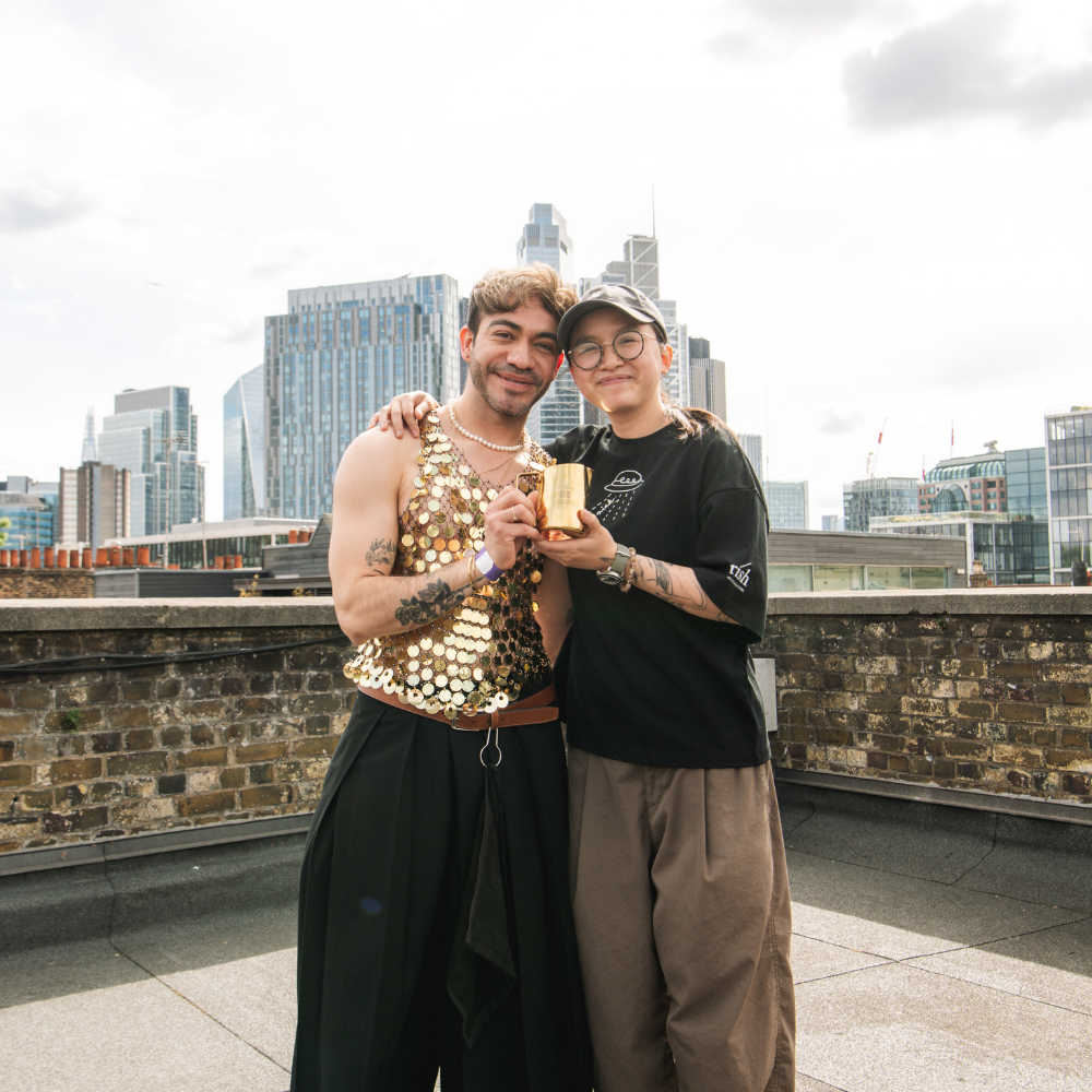 Alejandro and Sharon photo on the roof of The Truman Brewery