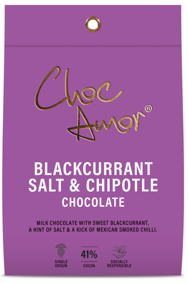 Choc Amor Blackcurrant, Salt and Chipotle