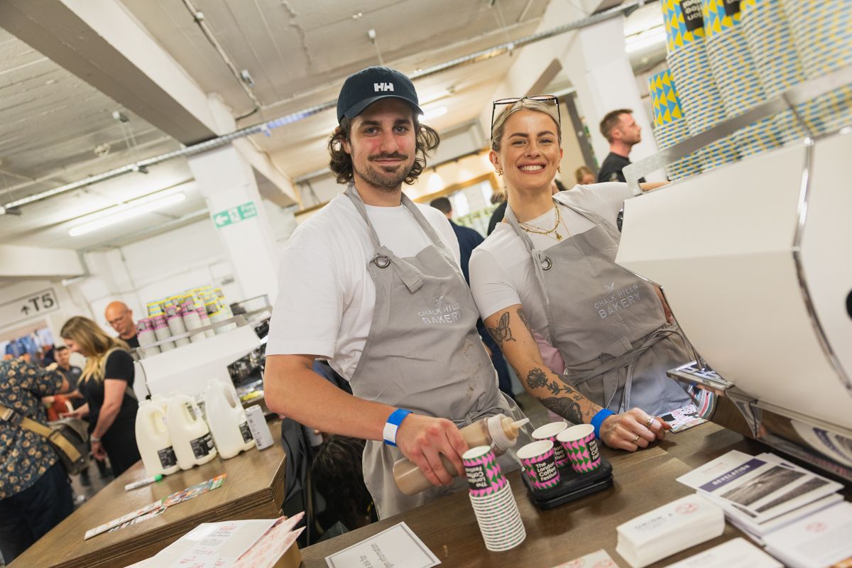Two people smiling